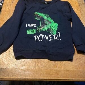 Kids Black and Green Dinosaur Sweatshirt